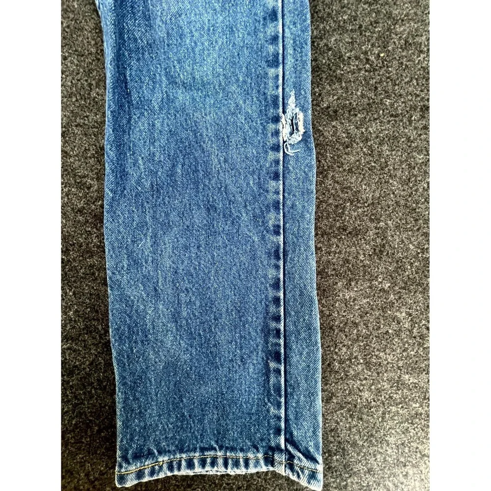Lee Jeans Mens 32x31 Blue Denim Relaxed Fit Cotton Logo Straight Leg Medium Wash